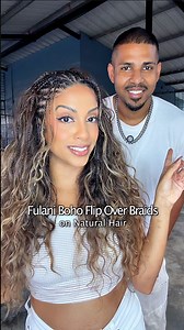 The man is blushing. 🤭 For everyone asking…braids were done by @numebeautyoasis . . . . . . . #BohoFulaniBraids #TrinidadCarnival #NaturalHair | Ariba Pervaiz