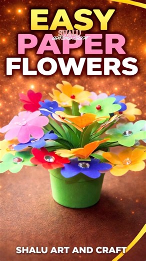 Cute Paper Flowers in a Pot 😍🌼 | Easy DIY #shorts