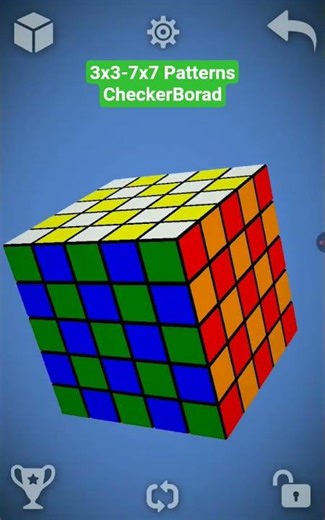 Cube 2x2-7x7 Patterns CheckerBoard