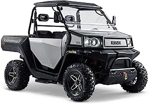 Kandi Cowboy 2 Seat Electric UTV with Lithium Battery, Powerful Dual Electric Motors, AWD, Electric Power Steering, Backup Camera, Electric Dump Bed, Front Winch, 60 Mile Range 40 MPH Top Speed - Grey