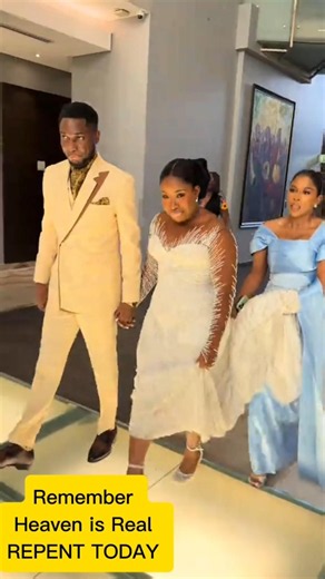 CONGRATULATIONS AT THE ALTAR. Abbey Ojomu and her husband walk down the aisle #abbeyojomu