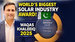 World’s Biggest Solar Industry Award 2025 | PV Magazine Honors Waqas Khaleeq (Smart Solar) PV Magazine, a Germany-based publication recognized as the world’s largest and most trusted solar industry magazine, has honored Waqas Khaleeq, Owner of Smart Solar, with a prestigious international award in 2025. This award is considered one of the highest-level recognitions in the global solar industry, and for the first time in Pakistan’s history, it has been awarded to an individual from the country. T