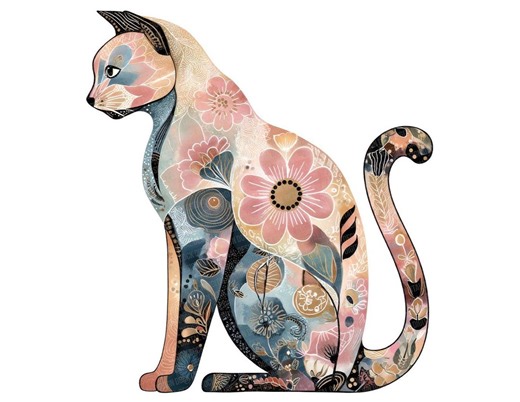 Floral Cat PNG Clipart, 12x Decorative Cats Clip Art Set, Printable Watercolor Clip Art,digital Download, Transparent PNG, Scrapbook Animals - Etsy UK