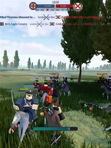 Crazy cavalry battle with lag! #napoleonicwarsroblox #roblox #robloxfyp #clips #cavalry
