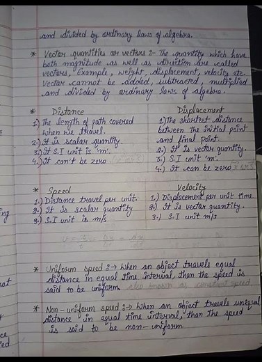 Class 11 physics chapter 2 motion in a straight line notes #notes #study #shorts #viral #physics