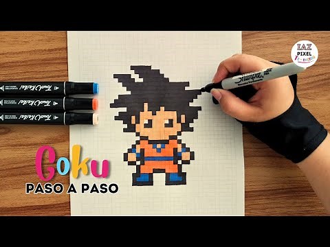 Como dibujar a GOKU en PIXEL ART – Tutorial paso a paso
