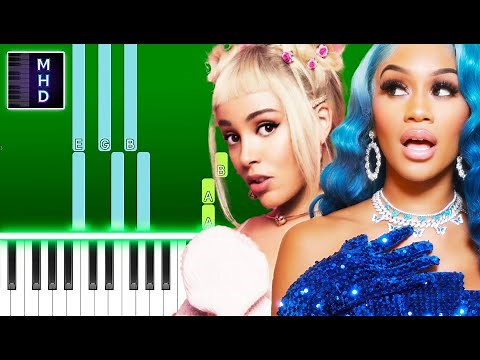 Saweetie, Doja Cat - Best Friend (Piano Tutorial Easy)