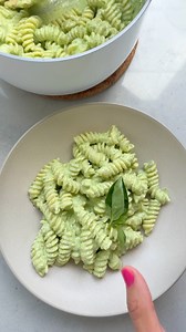 Make pasta sauce with more protein by blending cottage cheese with your pesto. INGREDIENTS 8 ounces fusilli pasta ½ cup cottage cheese ½ cup packed fresh basil leaves 2 tablespoons grated Parmesan cheese 2 tablespoons pine nuts 1 garlic clove 2 tablespoons extra-virgin olive oil ½ teaspoon salt ¼ teaspoon black pepper INSTRUCTIONS Bring a large pot of water to a rolling boil, season generously with table salt, add the pasta, and cook until al dente according to the package, about 8 to 10 minutes