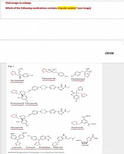 Which of the following medications contains a triazole moiety? ... | Filo