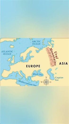 Ural mountain dividing Asia continent and Europe continent