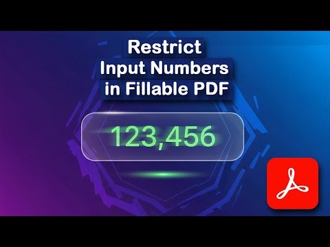 How to Restrict Input to Numbers in Fillable PDF | Acrobat Pro DC