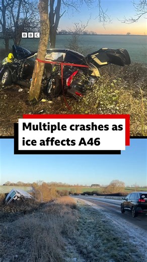 ⚠️❄️ This was the scene on the A46 after several cars slid off the road this morning. Thankfully no-one is believed to have been seriously hurt but one person was cut from their vehicle on the road between Nottinghamshire and Leicestershire. A BBC reporter at the scene said snow overnight had left conditions "treacherous" with "at least five vehicles" having left the road, between Six Hills and Widmerpool, some of which were in ditches. Tap the link in comments for the latest . . . #nottinghamsh