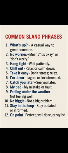 Common slang phrases