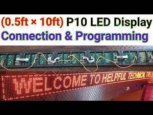 0.5ft×10ft P10 LED Display Connection & Programming | P10 LED Sign Board | P10 LED Display Board