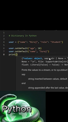 Dictionary methods in Python