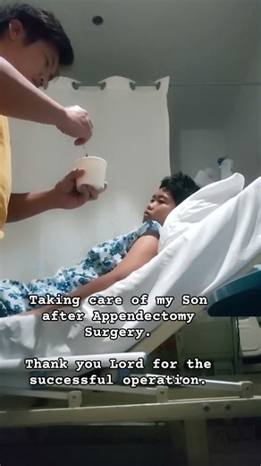 My son after Appendectomy Surgery.