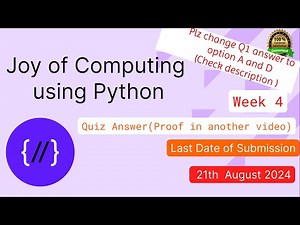 NPTEL The Joy of Computing using Python week 4 quiz assignment answers (check proof in description)
