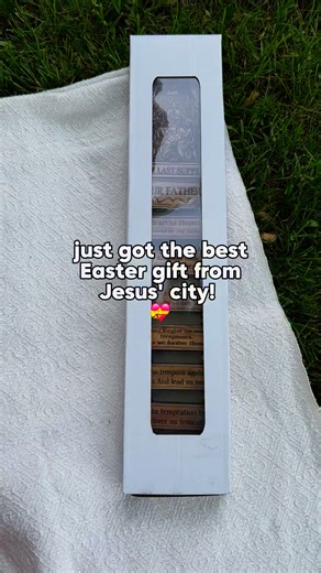 Elevate your home décor with this Last Supper Wall Hanging, featuring the Lord’s Prayer. ✔️ Handcrafted in the Holy Land ✔️ Includes Holy Land Water and Oil | Bethlehem Box