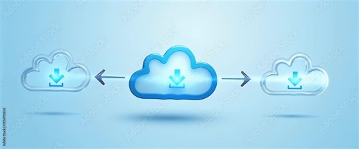 Photo realistic as Cloud storage icons with upload and download symbols concept as Vector icons representing cloud storage with symbols for uploading and downloading files highlighting the ease of dat