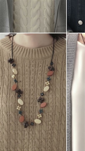 フルーツ＆フラワー🍎🍇🌼ウッド素材のネックレス #shorts