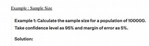 Example: Sample SizeExample 1: Calculate the sample size for ... | Filo