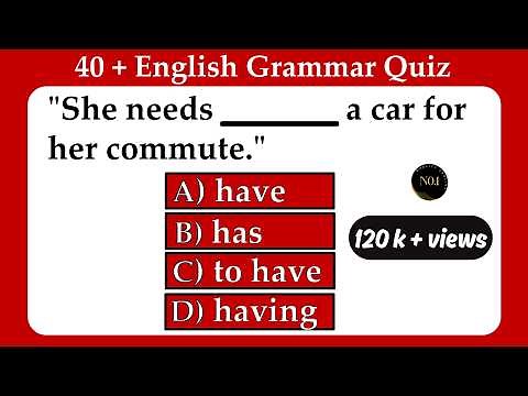 40 + English Grammar Quiz | All 12 Tenses Mixed test | Test your English | No.1 Quality English