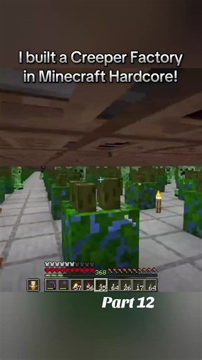 I built a Creeper Factory in Minecraft Hardcore! #Minecraft #fyp #foryou #Hardcore #Creeper