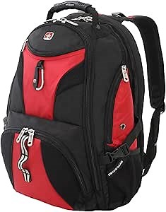 SwissGear 1900 Scansmart TSA 17-Inch Laptop Backpack, Black/Red