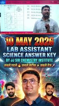 RSSB Lab Assistant Science Answer Key 2026 🔥 First Most Accurate Solution By JJ Sir Chemistry#jjsir