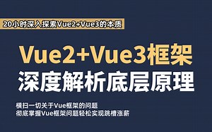 B站最新：Vue全套教程，20小时深入探索Vue2 Vue3的本质，彻底掌握Vue框架问题轻松实现跳槽涨薪！