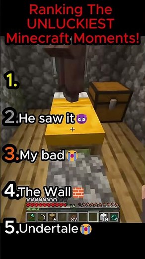 Ranking The UNLUCKIEST Minecraft Moments!
