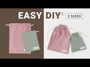EASY DIY Drawstring Pouch | Very Easy Sewing Tutorial for Beginners