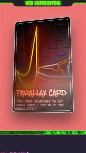 3D Parallax Card That Follows Your Mouse 👀 #javascript #css #3d #webdevelopment