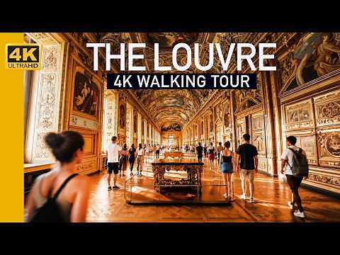 The Louvre, Paris Mona Lisa to Louvre Pyramid 4K Walking Tour | No Talking