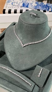 Cubic Zirconia Tennis Jewelry Set: Rhodium Plated Necklace, Bracelet, Earrings & Ring - Etsy