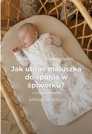 Jak ubrać maluszka do spania w śpiworku? 💤👶 Oto kilka wskazówek, co założyć maluszkowi pod śpiworek, żeby nie było mu ani za ciepło, ani za chłodno – by zapewnić dzidziusiowi bezpieczny sen 💛 Pamiętaj, że kluczem jest temperatura w pokoju, w którym śpi maluszek: 🌡 26°C i więcej ➡️ wystarczy koszulka niemowlęca nasz lekki śpiworek 0.5 TOG bez wypełnienia. 🌡 24–26°C ➡️ pajacyk niemowlęcy nasz lekki śpiworek 0.5 TOG bez wypełnienia. 🌡 22–24°C ➡️ pajacyk niemowlęcy lub koszulka niemowlęca nasz