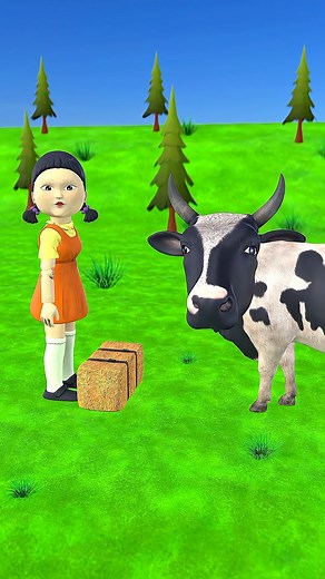 GTA V Squid Game Doll Feeds Funny Cow & Funny Puppy #shorts #funny #gta | Gaming Alien