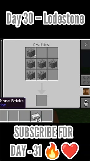 Minecraft Crafting | Day 30 - Lodestone 🗿 #minecraft #mcpe #shorts