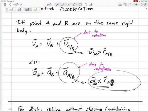 Dynamics - Rigid Body relative acceleration notes