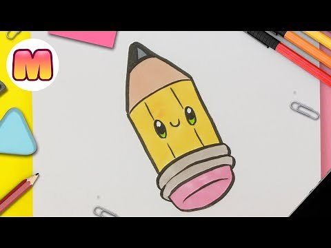 HOW TO DRAW A KAWAII PENCIL STEP BY STEP - Easy Kawaii Drawings - How to draw a pencil