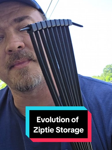 The evolution of ziptie Storage. It's crazy how such simple concepts escape us all. I'm not sure if I will completely adopt this method but damn, it made me feel dumb for never thinking of it 😂😂 #hvac #hvactechnician #hvaclife #lifehack #ziptiehack