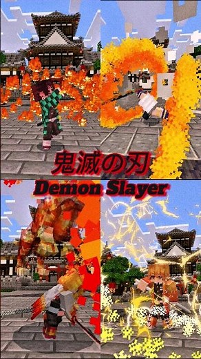 Showing all breathing in Minecraft Demon Slayer mod! 🌊🔥#kny #demonslayer #minecraft #Gaming #shorts