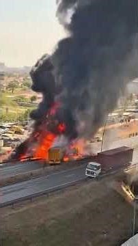 Tanker explodes on Southern Bypass, Lang'ata bridge, Nairobi, Kenya