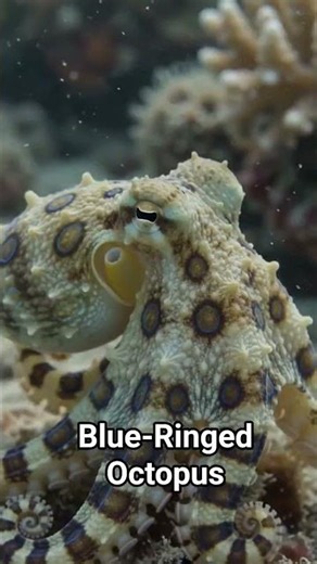 Blue-Ringed Octopus: The Ocean's Most Beautiful Killer! 🐙💙 #underwaterworld #oceanworld