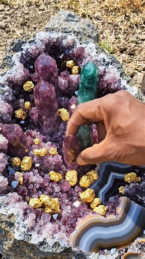 SHOCKED! 😱 $78,000 Giant Red Ruby Crystal Geode Found Packed with Gold Nuggets 💎🔥