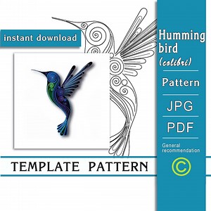 Hummingbird / Quilling Paper Art/ ONLY Template/ ONLY Pattern/ General Recommendations With a Video With Subtitles/ Instant Download/ (0/12) - Etsy