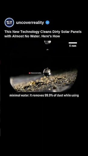 This New Technology Cleans Dirty Solar Panels With Almost No Water. Here's How #tech #solar #shorts