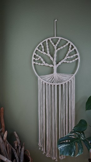 My largest Tree of Life wall hanging - a stunning 4ft piece that elevates any room! • Three are ready to ship to their forever homes. • Create your own with the help of my book, Complete Starter Guide to Macrame by Angela Barretta, featuring detailed instructions for this piece and 14 other projects. • Find my Etsy shop and book details in my bio. • • #macrame #macramewallhanging #macrametreeoflife #treeoflife #macramehomedecor #angscraftsncreations | AngscraftsnCreations Macrame