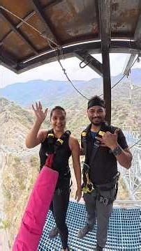 ganga bungy in Devprayag 200+mtr #adventure #activities #freestyle #bungeejumping #fun #love ❤️