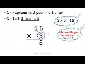 Poser une multiplication avec une retenue - CE1